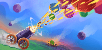 Felsbrocken-Explosion